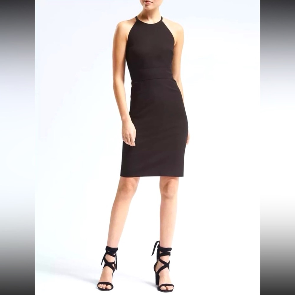Banana Republic Bi-Stretch Racer-Neck Sheath Dress